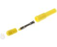 Banana Plug Insulated Shrouded 4 mm Brass Tin 1kVAC 1kVDC 10A Soldering Yellow Pack of 5 pieces
